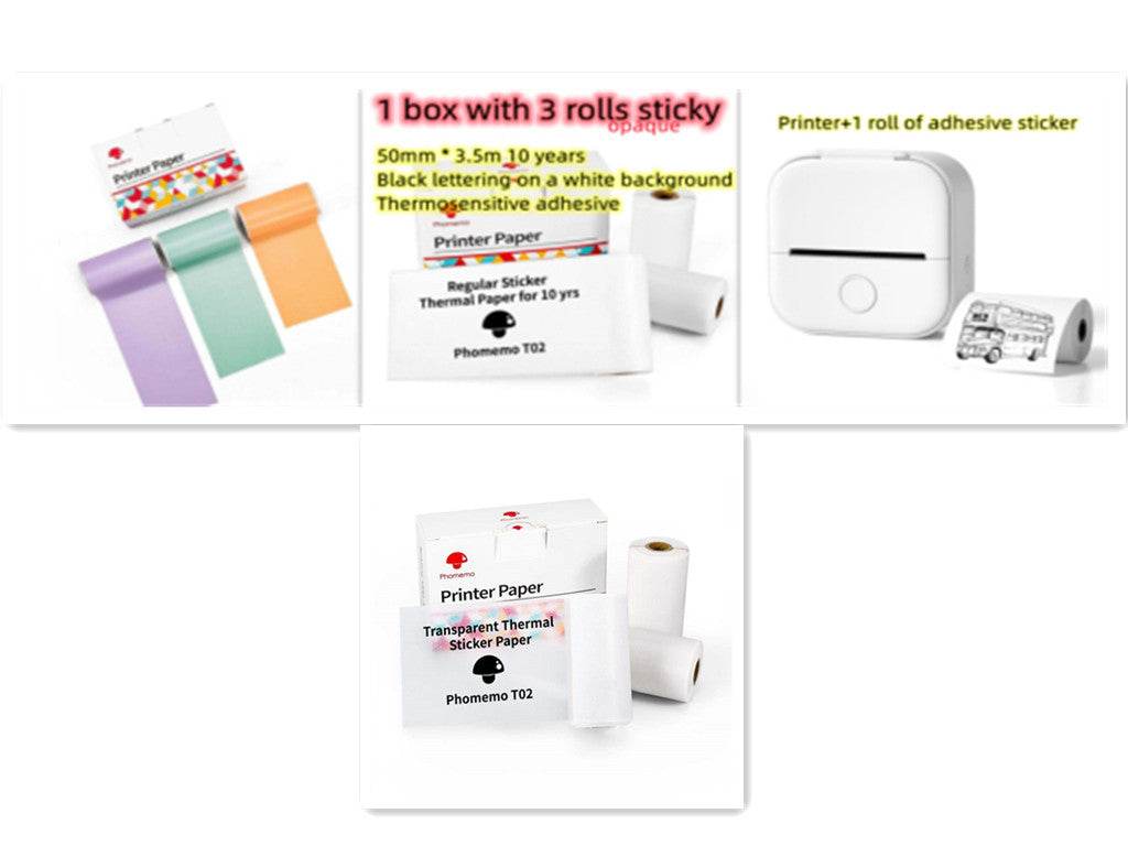 Portable Mini Thermal Label Printer Home Photo Printer Student Wrong Question Printer Bluetooth-compatible Mini Label Printer Price Tag - TrendySharks