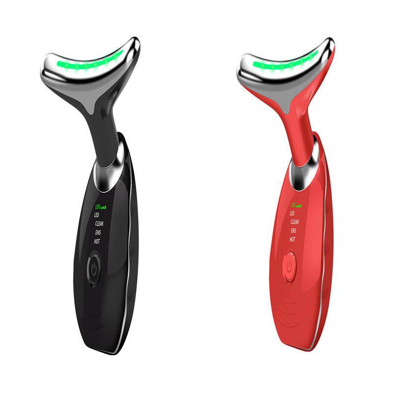 Neck Face Beauty Device Colorful LED Photon Therapy Skin Tighten Reduce Double Chin Anti Wrinkle Remove Lifting Massager - TrendySharks