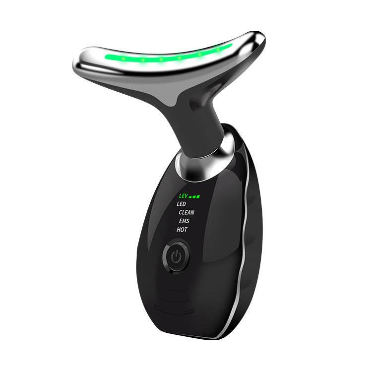 Neck Face Beauty Device Colorful LED Photon Therapy Skin Tighten Reduce Double Chin Anti Wrinkle Remove Lifting Massager - TrendySharks