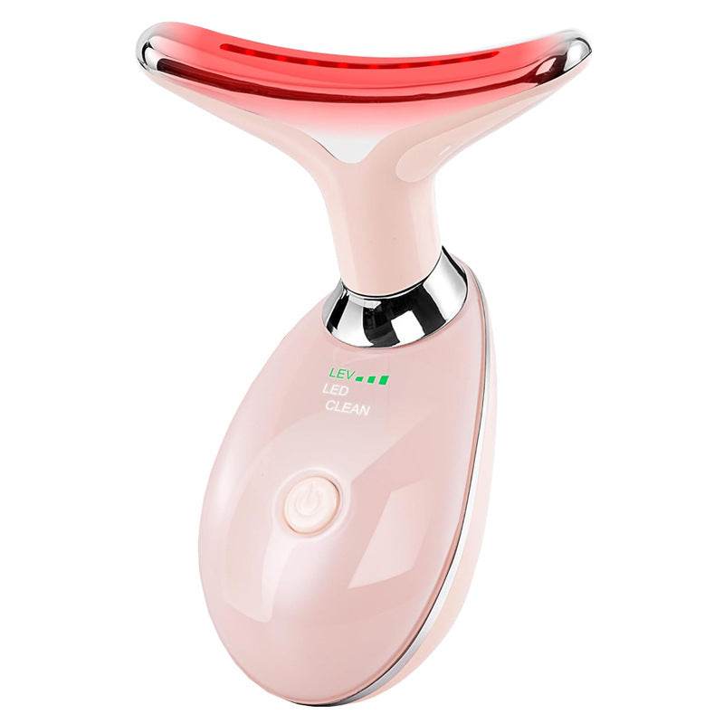 Neck Face Beauty Device Colorful LED Photon Therapy Skin Tighten Reduce Double Chin Anti Wrinkle Remove Lifting Massager - TrendySharks