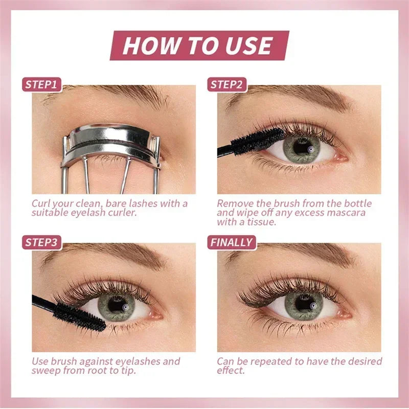 Mascara Eyelashes Lengthening Waterproof Long Lasting Silky Lash Black Eyelashes Extension Make up Beauty Eye Korean Cosmetic
