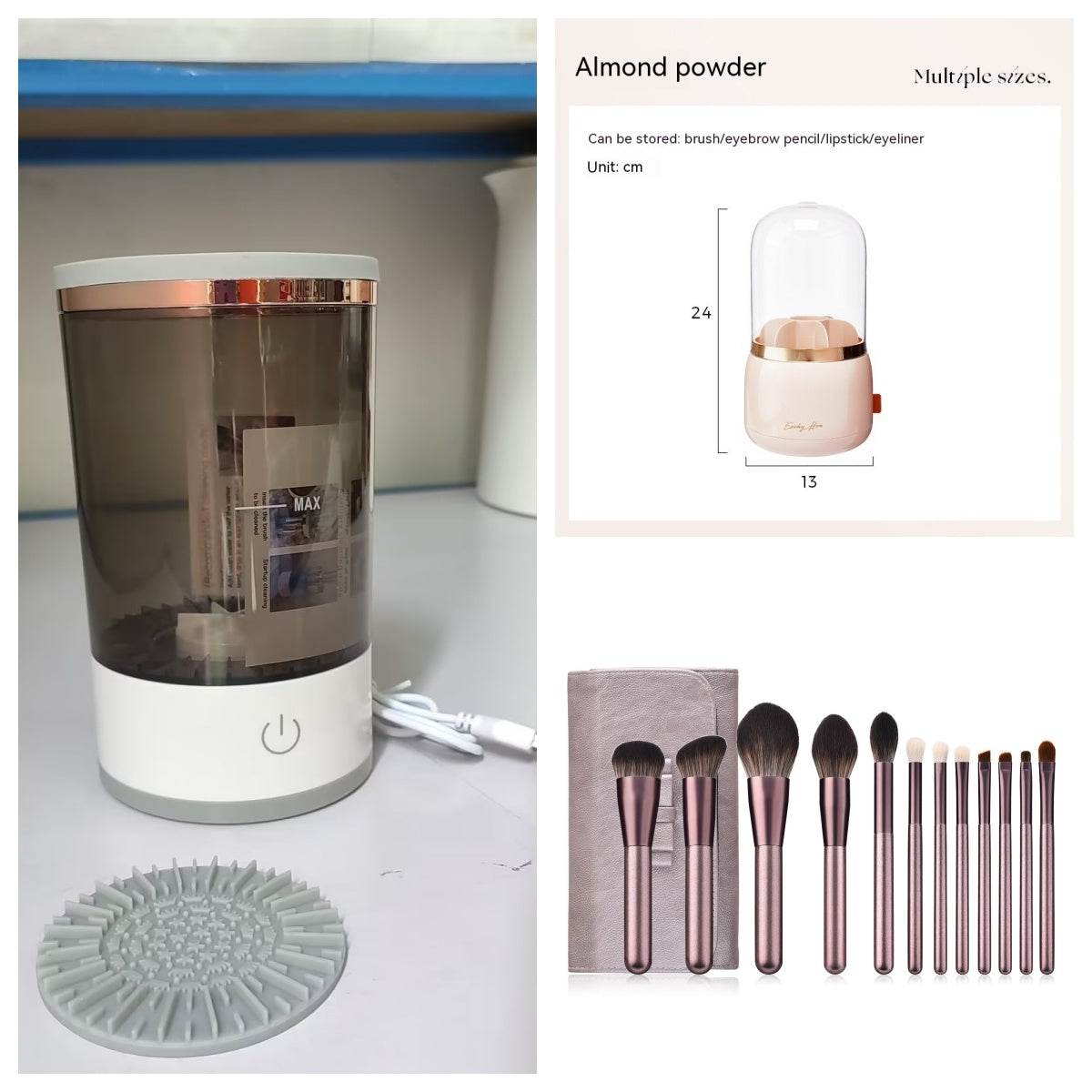 Women Eye Shadow Brush Cleaning Tool Portable Electric Makeup Brush Cleaner Machine With USB Charging Automatic Cosmetic Brush - TrendySharks
