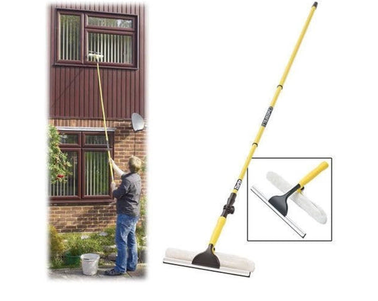 3.5m Telescopic Conservatory Window Glass Cleaner Wash Squeegee Cleaning Kit